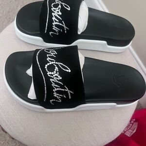 Christian Louboutin slides with crystals 
New & rare 
Very comfortable
